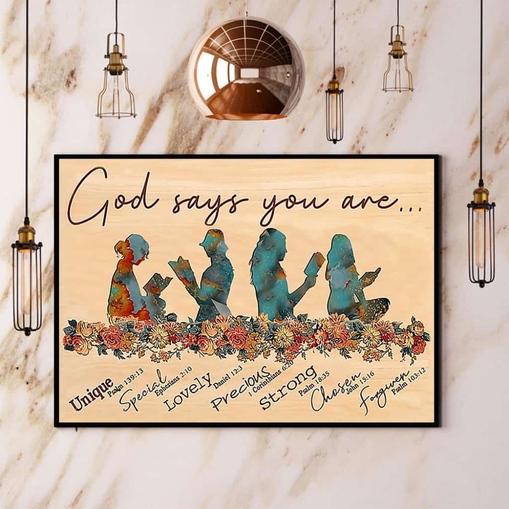Read Book God Says You Are Unique Special Lovely Paper Poster No Frame Matte Canvas Wall Decor