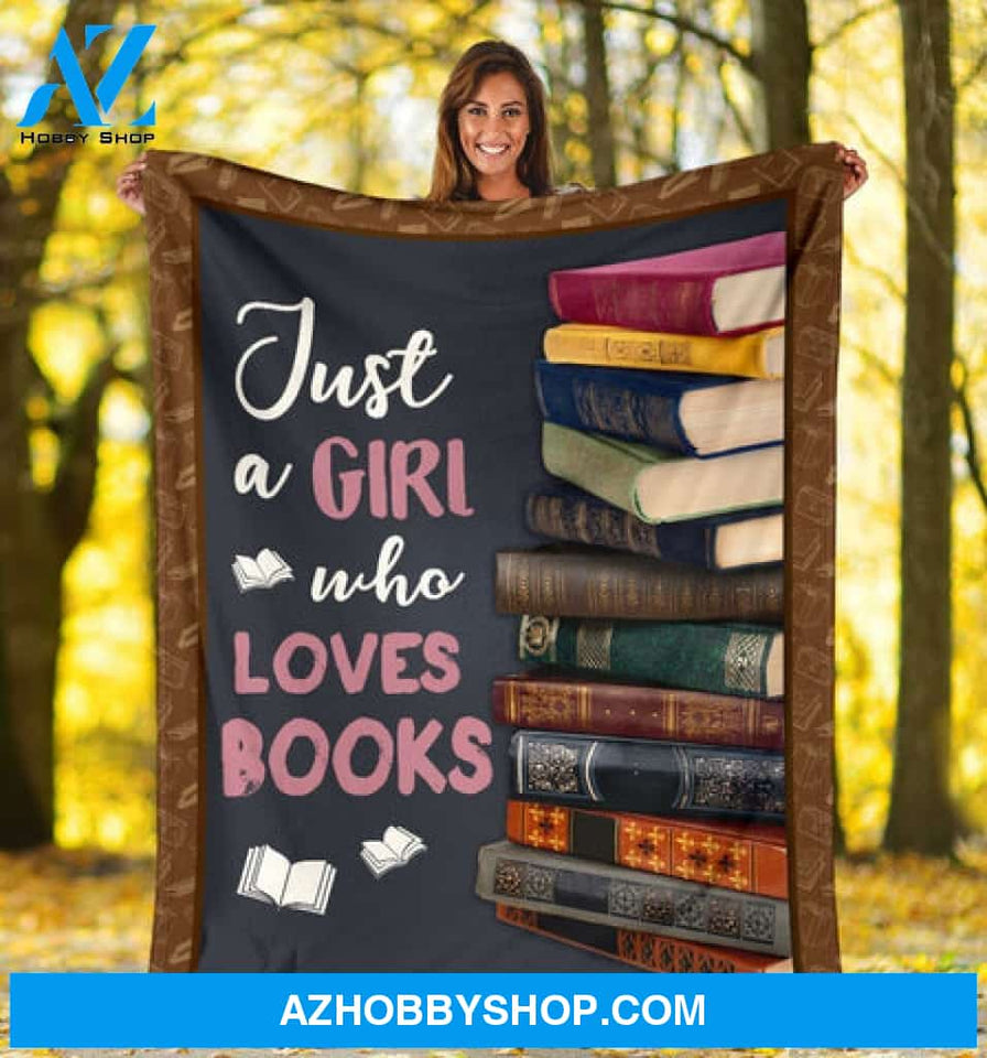 Reading Blanket, Just A Girl Who Loves Books Fleece Blanket