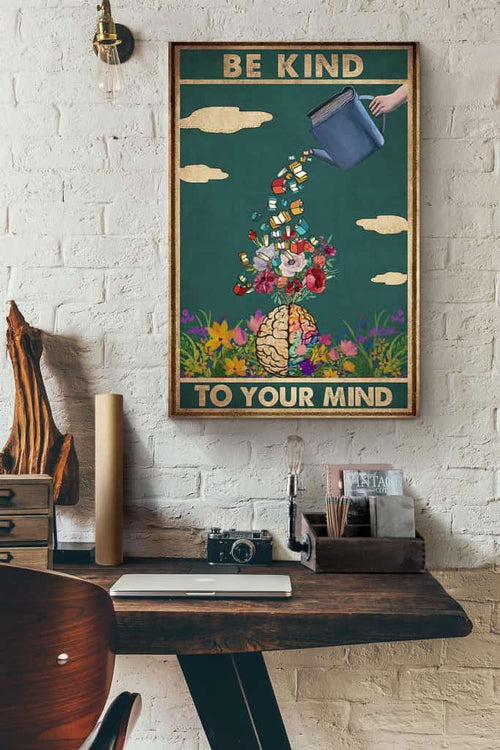 Reading Books Be Kind To Your Mind Flowers Canvas And Poster, Wall Decor Visual Art, Halloween Gift, Happy Halloween