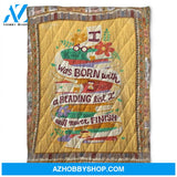 Reading Fleece Blanket I Was Born With A Reading List I 'll Never Finish, Gift For Read Lover, Gift For Home Decor Bedding Couch Sofa Soft Comfy And Cozy