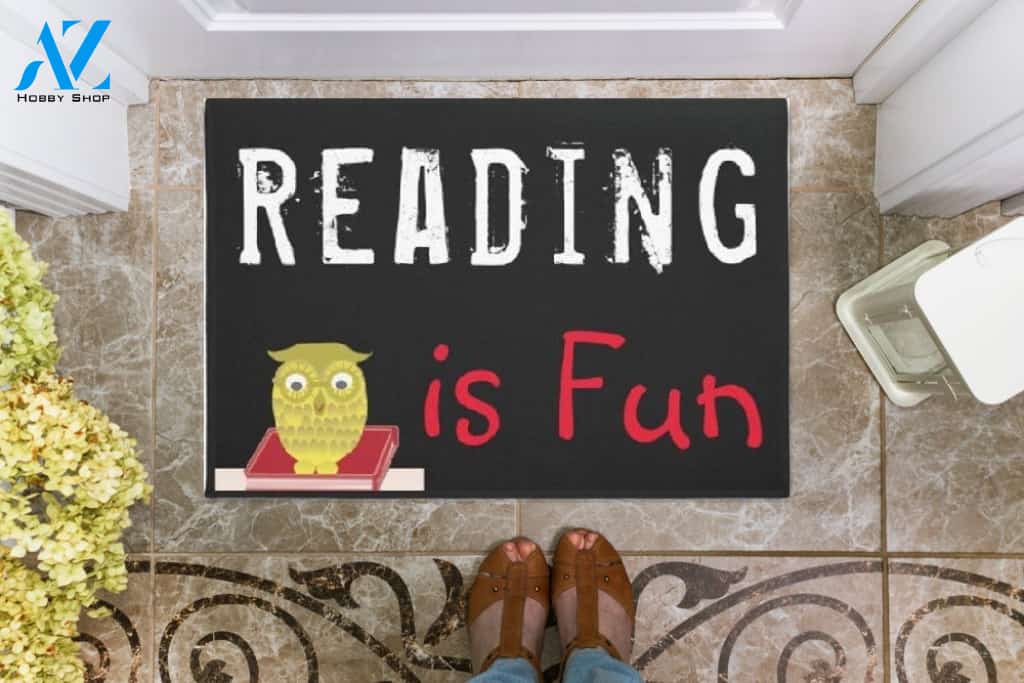 Reading Is Fun Doormat Welcome Mat Housewarming Gift Home Decor Funny Doormat Gift For Book Lovers Gift For Friend Birthday Gift