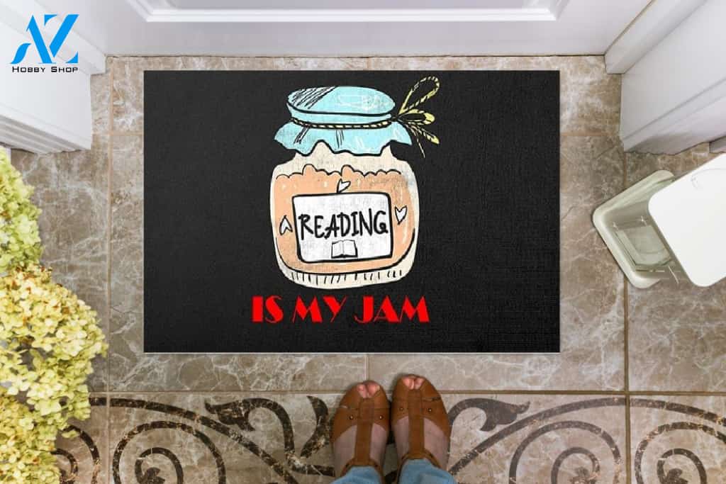 Reading Is My Jam Doormat Welcome Mat Housewarming Gift Home Decor Funny Doormat Gift For Book Lovers Gift For Friend Birthday Gift
