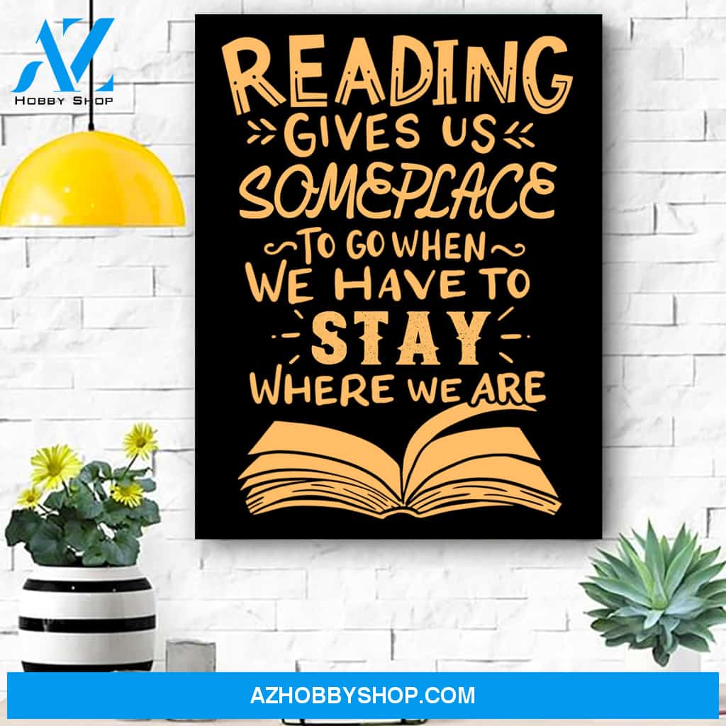 Reading Reader Book Lover Literature Library Month Gift Canvas Print Wall Art - Matte Canvas