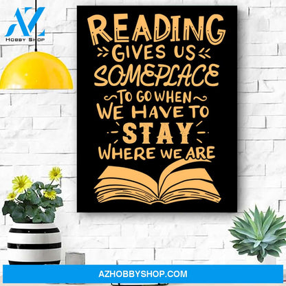 Reading Reader Book Lover Literature Library Month Gift Canvas Print Wall Art - Matte Canvas
