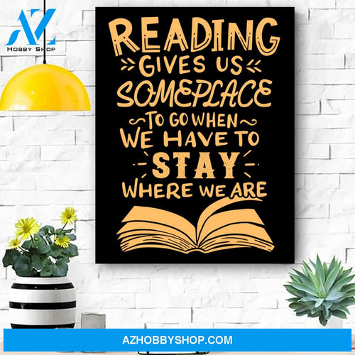 Reading Reader Book Lover Literature Library Month Gift Canvas Print Wall Art - Matte Canvas