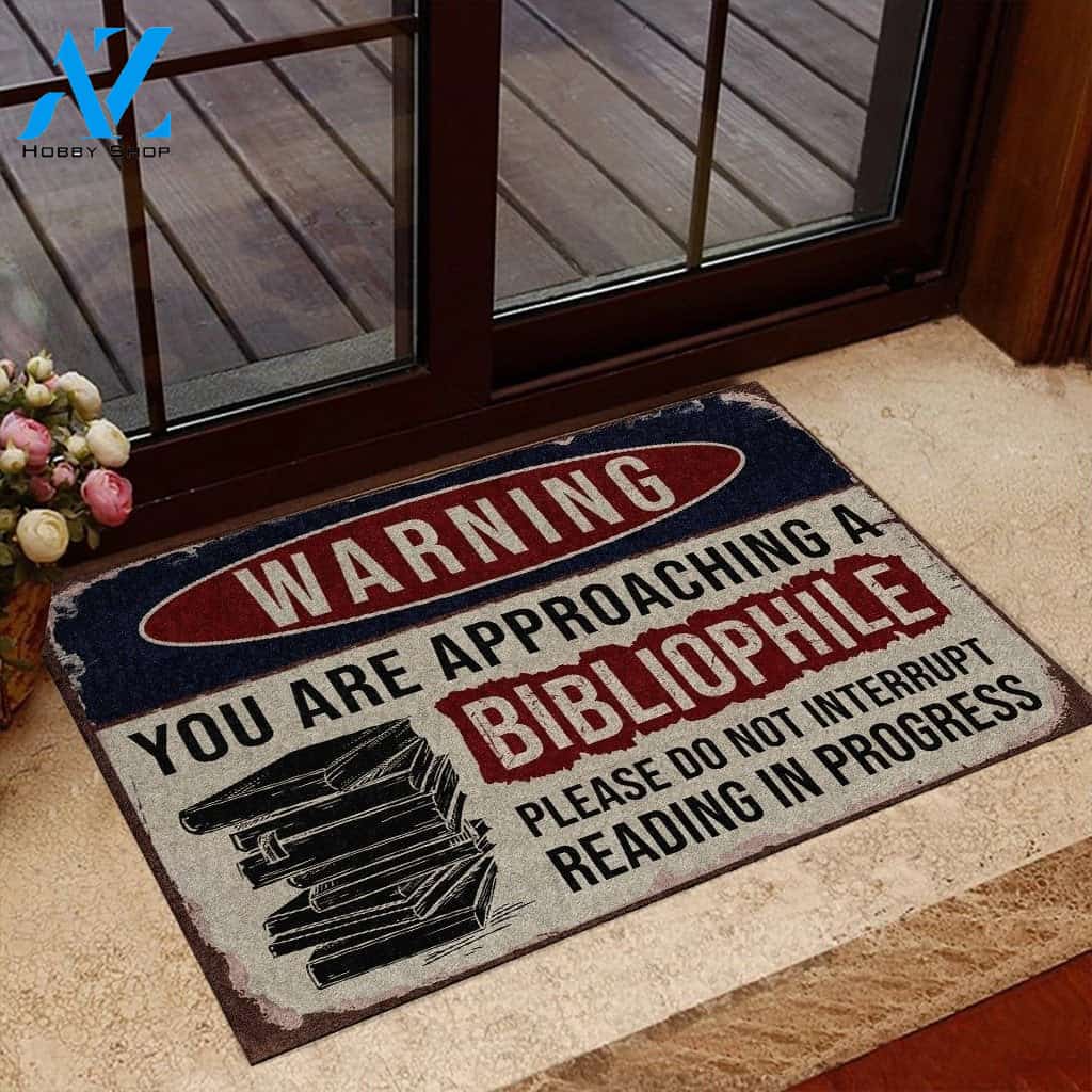 Reading Warning You Are Approaching A Bibliophile Indoor And Outdoor Doormat Warm House Gift Welcome Mat Birthday Gift For Book Lovers