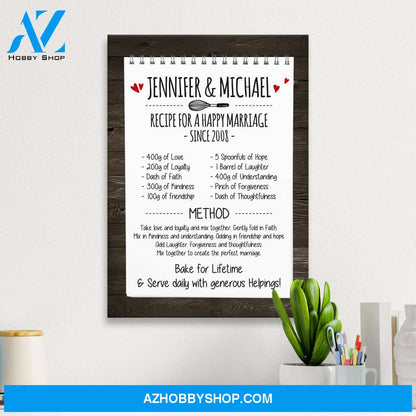 Recipe For Marriage Premium Canvas