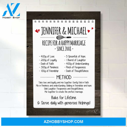 Recipe For Marriage Premium Canvas