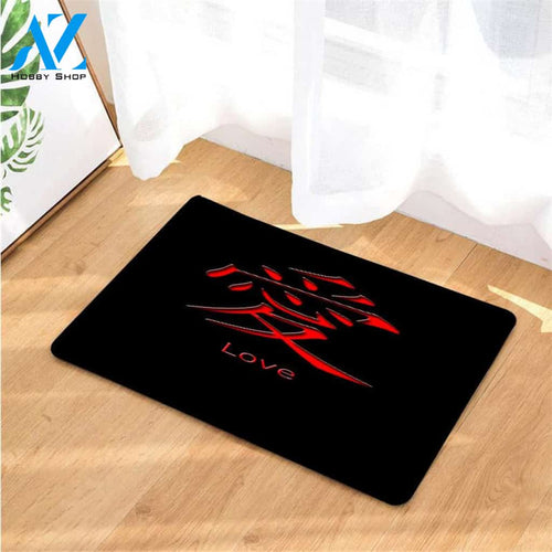 red and black aesthetic love doormats