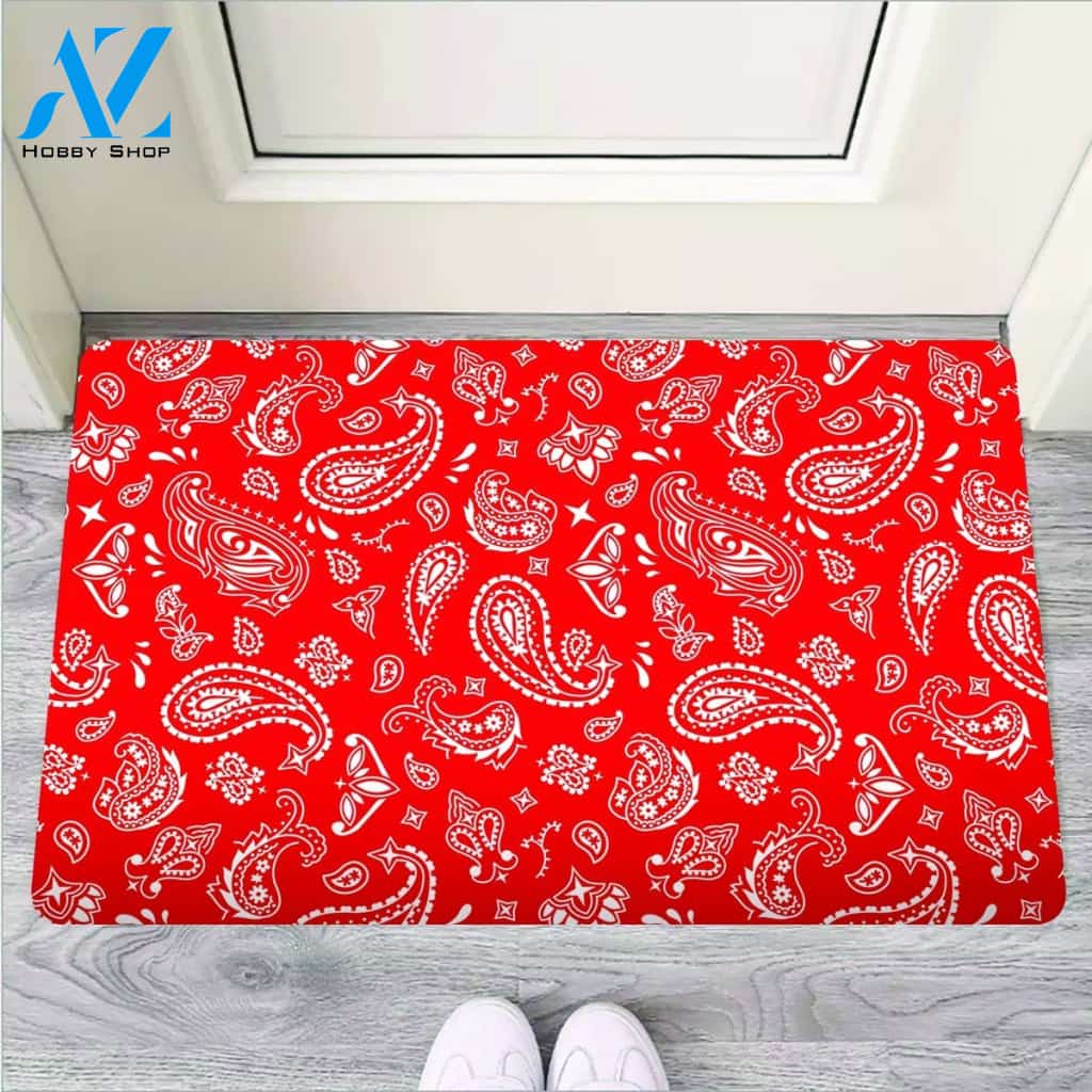 Red Bandana Door Mat
