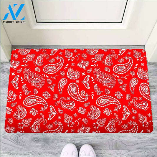 Red Bandana Door Mat