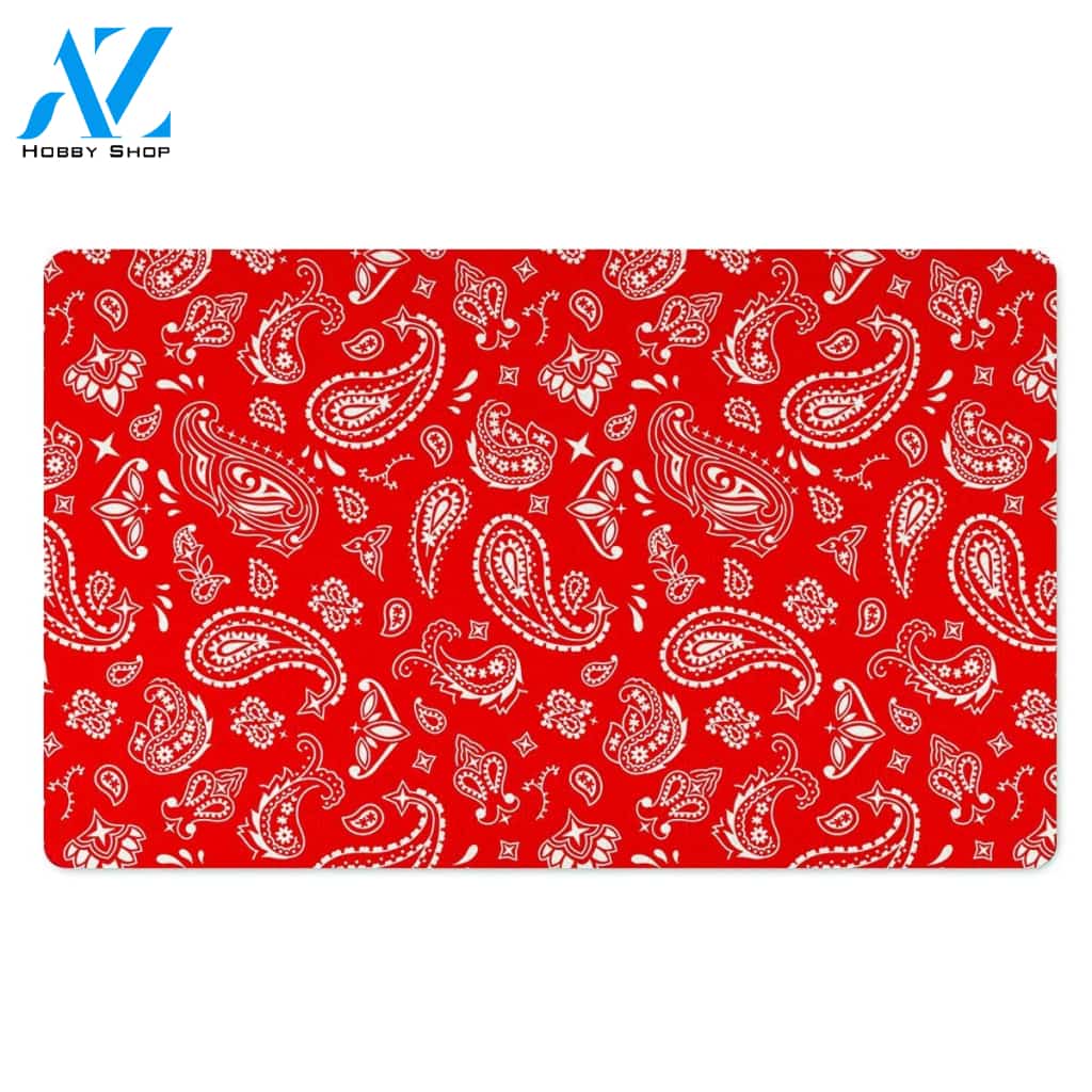 Red Bandana Door Mat
