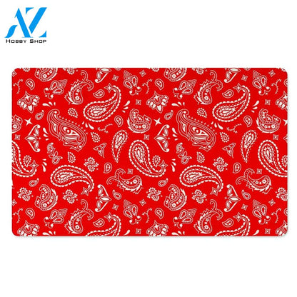 Red Bandana Door Mat