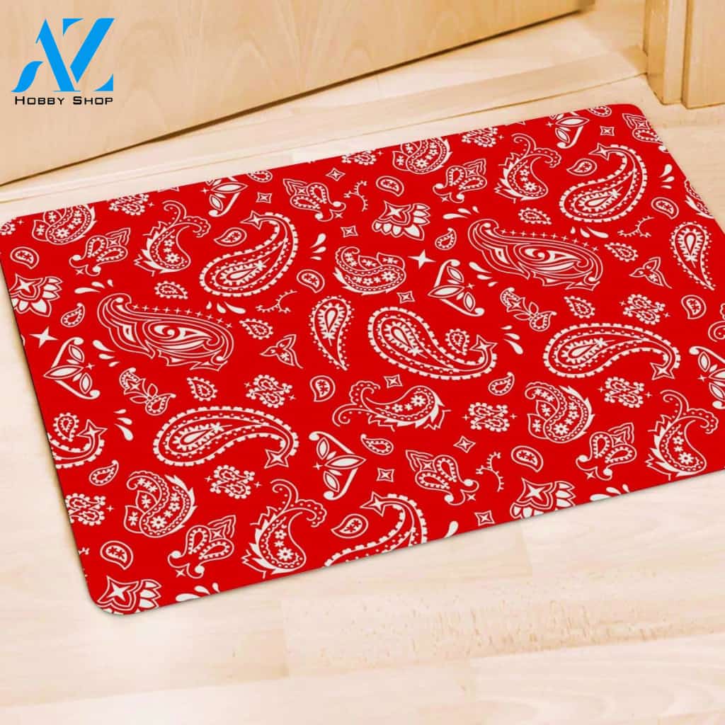 Red Bandana Door Mat