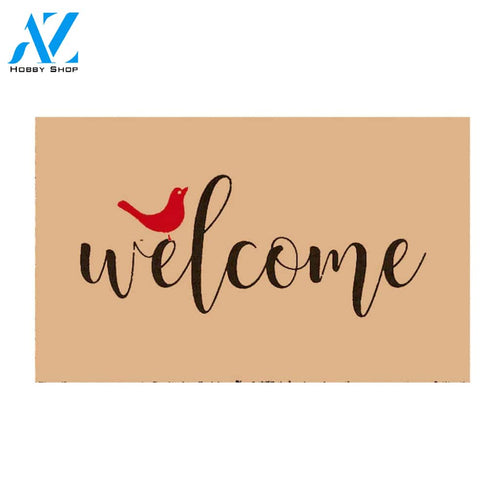 Red Bird Welcome Memorial Indoor and Outdoor Doormat Welcome Mat Housewarming Gift Home Decor Funny Doormat Gift for Family
