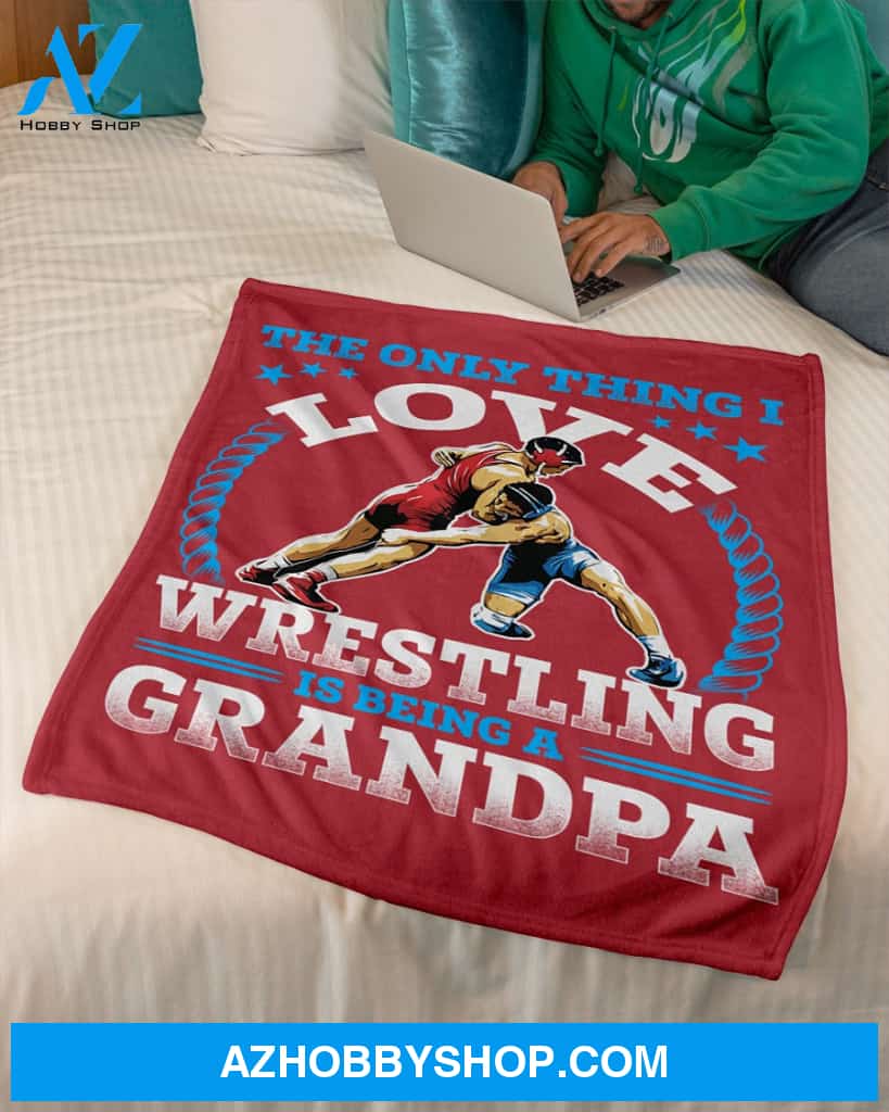 Red Blanket I Love Wrestling Is Being A Grandpa Fleece Blanket Home Decor Bedding Couch Sofa Soft And Comfy Cozy Gift For Wrestling Lovers