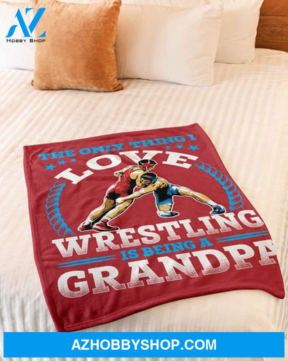 Red Blanket I Love Wrestling Is Being A Grandpa Fleece Blanket Home Decor Bedding Couch Sofa Soft And Comfy Cozy Gift For Wrestling Lovers