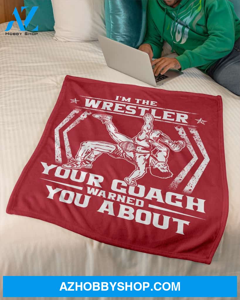 Red Blanket Wrestling Wrestler Your Coach Warned Fleece Blanket Fleece Blanket Home Decor Bedding Couch Sofa Soft And Comfy Cozy Gift For Wrestling Lovers