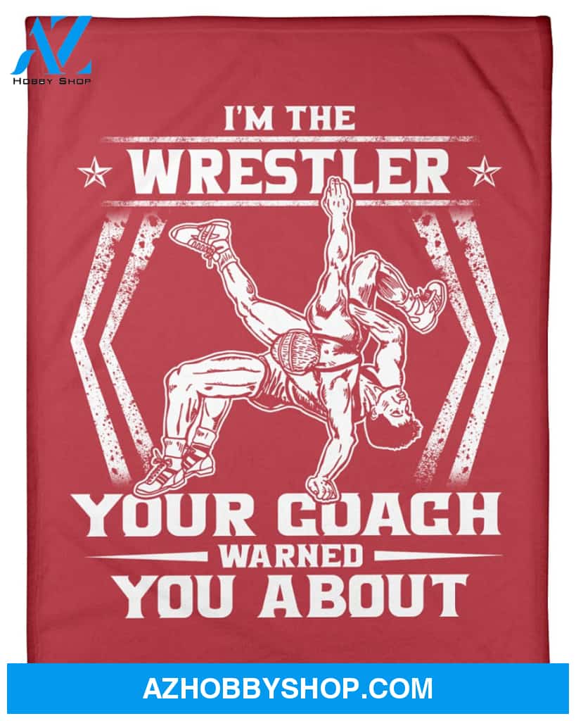 Red Blanket Wrestling Wrestler Your Coach Warned Fleece Blanket Fleece Blanket Home Decor Bedding Couch Sofa Soft And Comfy Cozy Gift For Wrestling Lovers