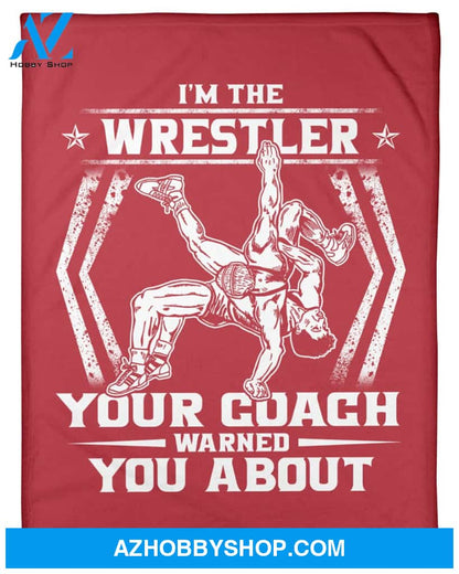 Red Blanket Wrestling Wrestler Your Coach Warned Fleece Blanket Fleece Blanket Home Decor Bedding Couch Sofa Soft And Comfy Cozy Gift For Wrestling Lovers