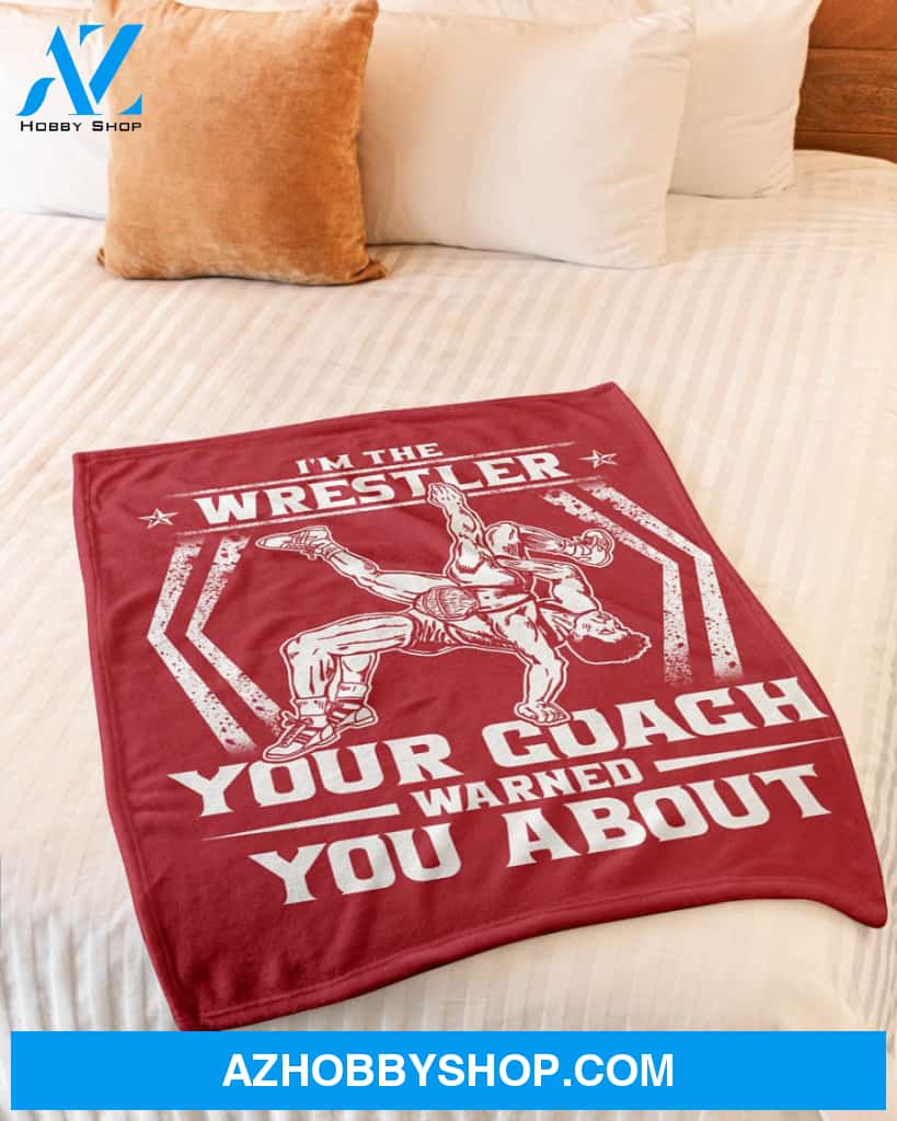 Red Blanket Wrestling Wrestler Your Coach Warned Fleece Blanket Fleece Blanket Home Decor Bedding Couch Sofa Soft And Comfy Cozy Gift For Wrestling Lovers