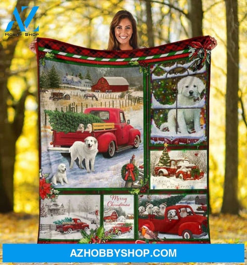 Red Christmas Truck, Blanket Dog And Red Christmas Truck