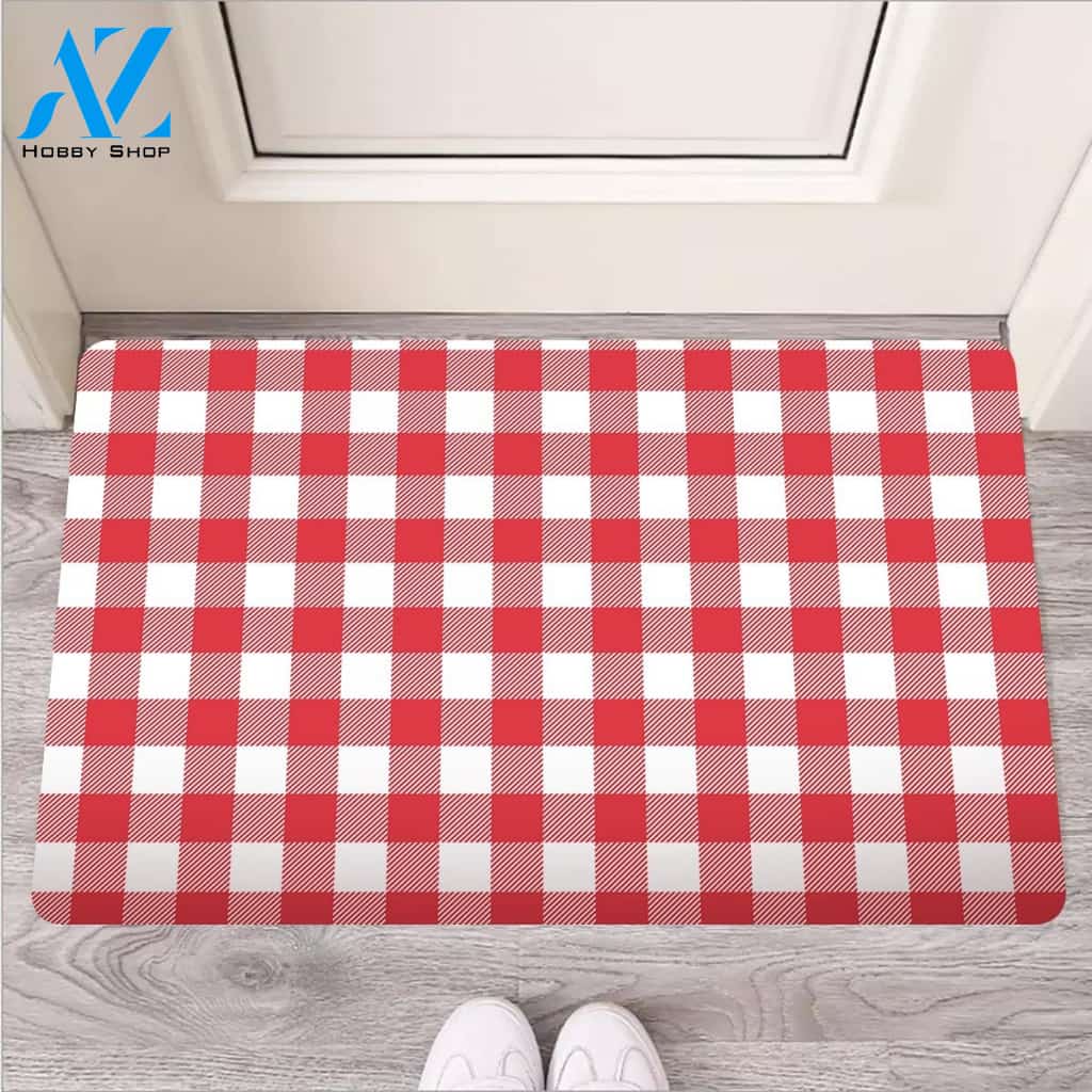 Red Lumberjack Door Mat