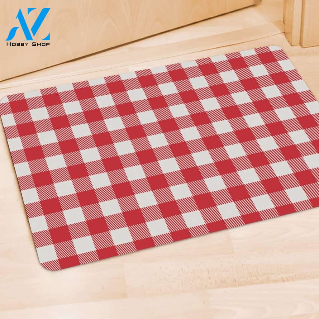 Red Lumberjack Door Mat