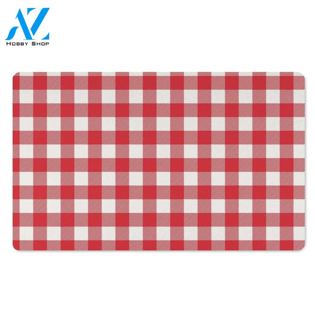 Red Lumberjack Door Mat