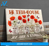 Red Poppy Flower Jars Butterfly Canvas And Poster, Wall Decor Visual Art