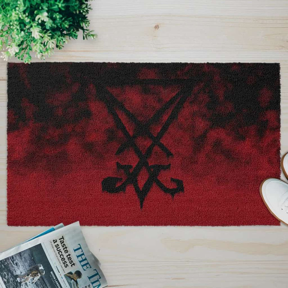 Red Sigil of Lucifer Doormat