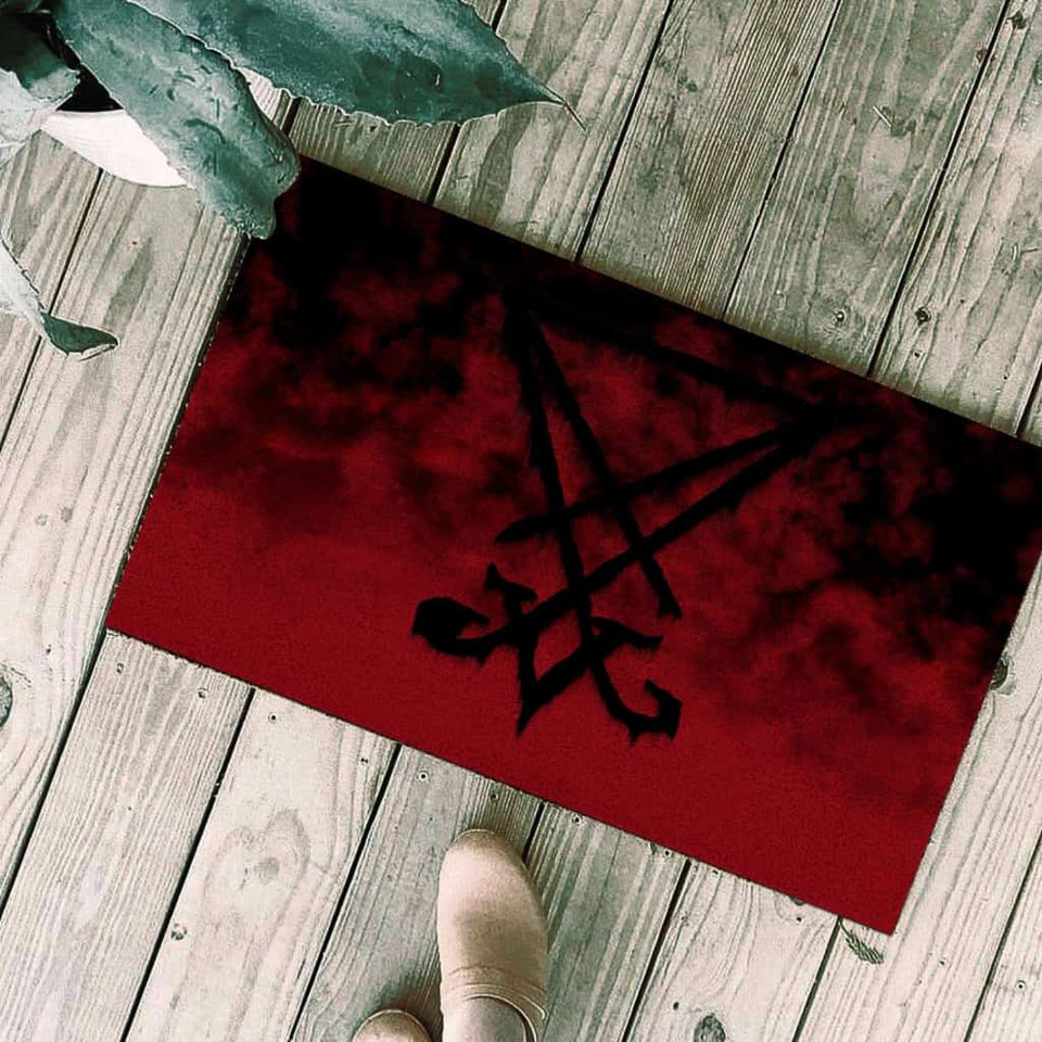 Red Sigil of Lucifer Doormat