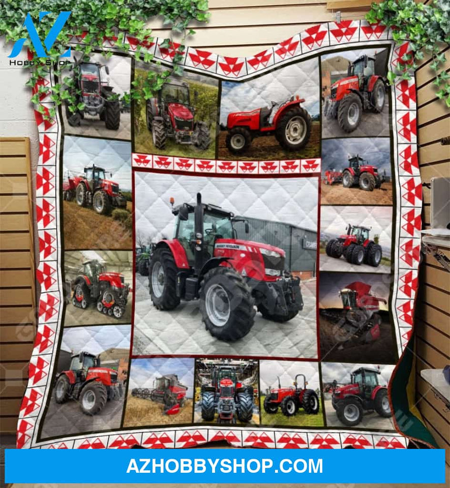 Red Tractor Fleece Blanket