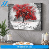 Red Tree And I Think To Myself What A Wonderful World Canvas Wall Art