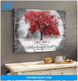 Red Tree And I Think To Myself What A Wonderful World Canvas Wall Art