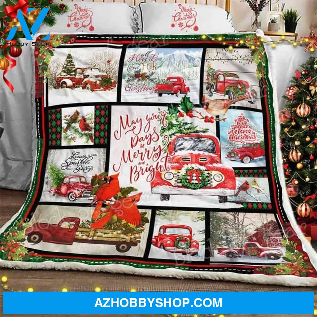 Red Truck Christmas Fleece Blanket Christmas Gift | Christmas Gift