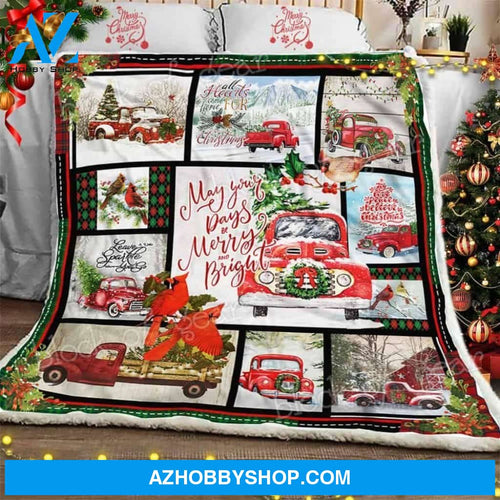Red Truck Christmas Fleece Blanket Christmas Gift | Christmas Gift