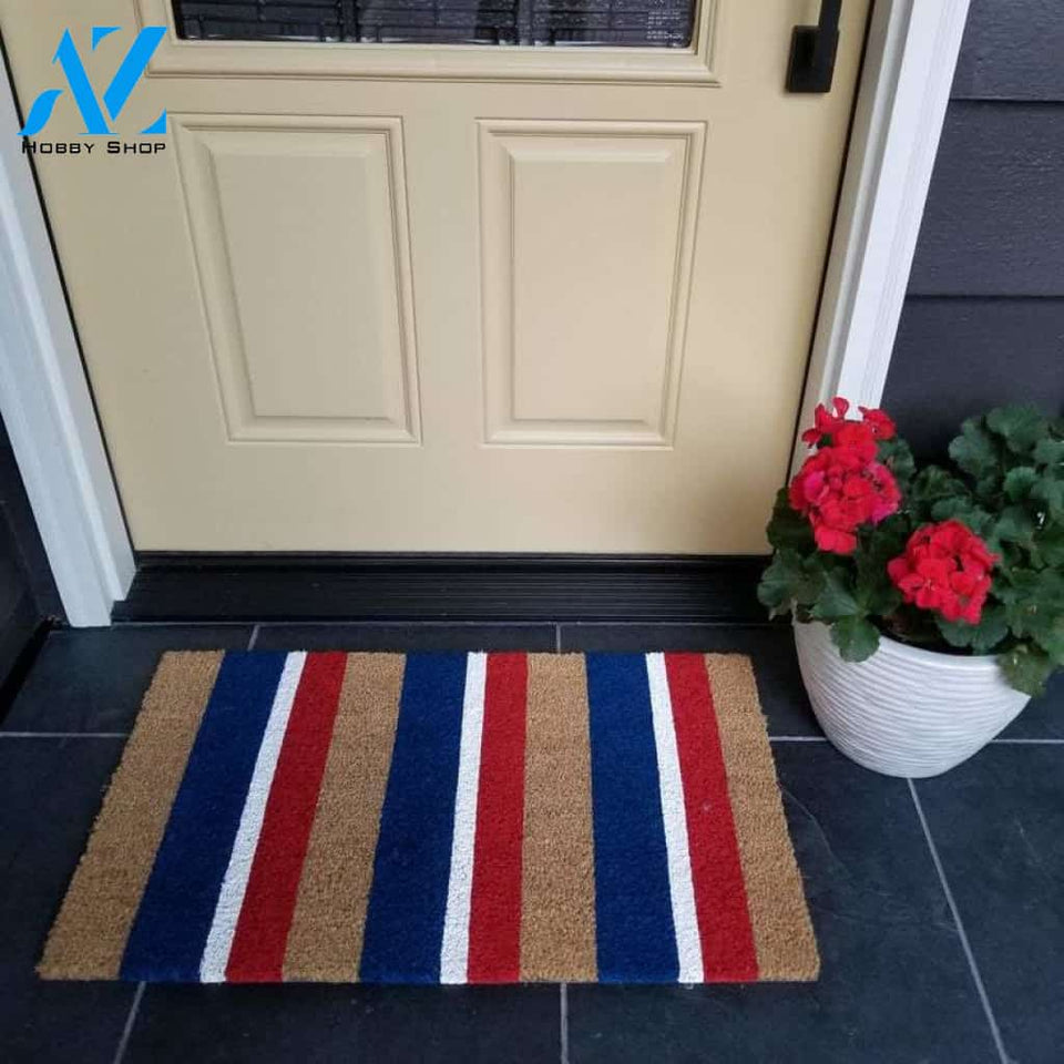 Red, White And Blue Indoor and Outdoor Doormat Warm House Gift Welcome Mat Gift for Friend Family