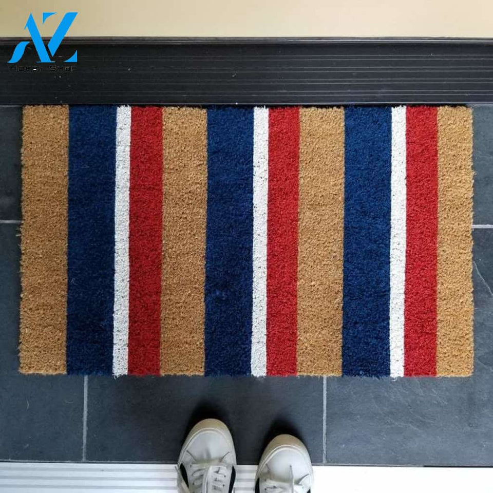 Red, White And Blue Indoor and Outdoor Doormat Warm House Gift Welcome Mat Gift for Friend Family