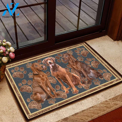 Redbone Coonhound Flower Paw - Dog Doormat | Welcome Mat | House Warming Gift