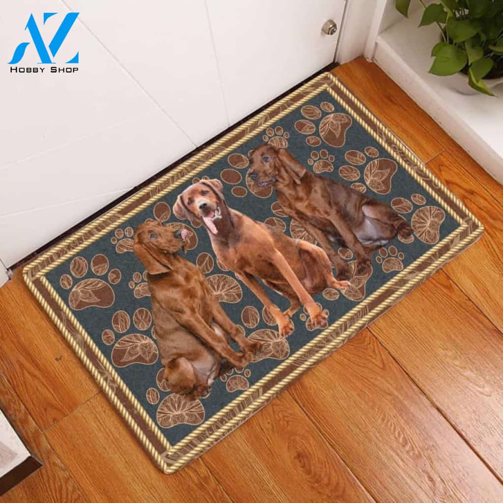 Redbone Coonhound Paw Doormat, Dog Welcome Mat, Funny Welcome Mats for Dogs Lovers