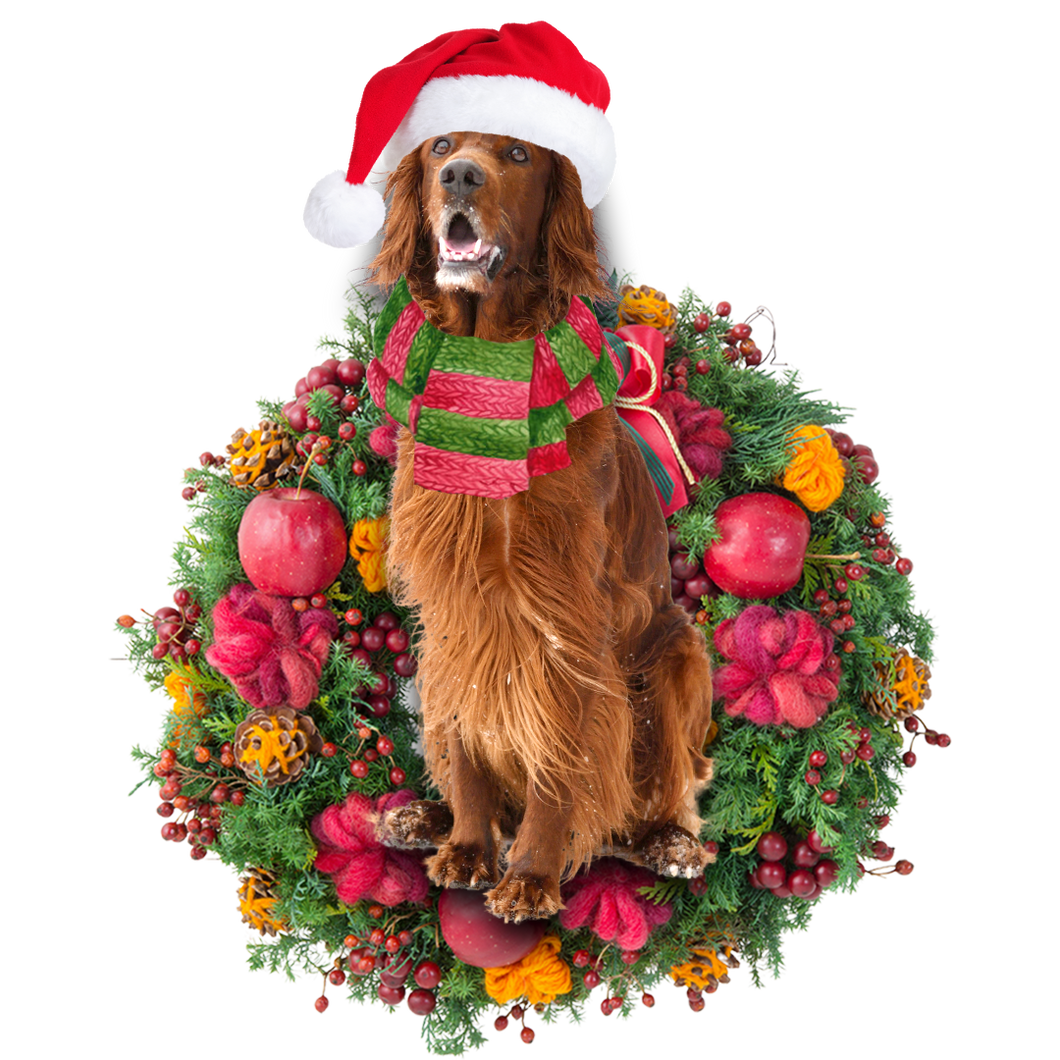 Godmerch- Ornament- Red Setter Christmas Ornament, Happy Christmas Ornament, Car Ornament