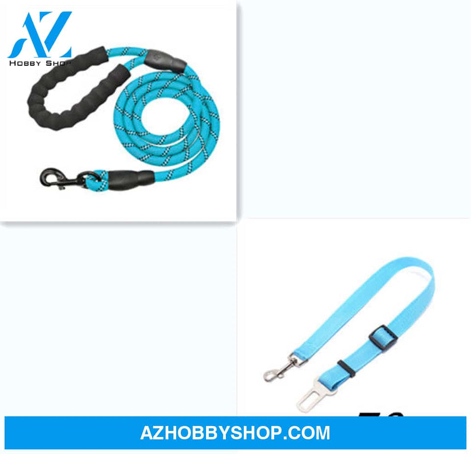 Reflective Dog Leash Nylon Pet Rope For Small Medium Large Dogs Walking Training Suppiles Blueset