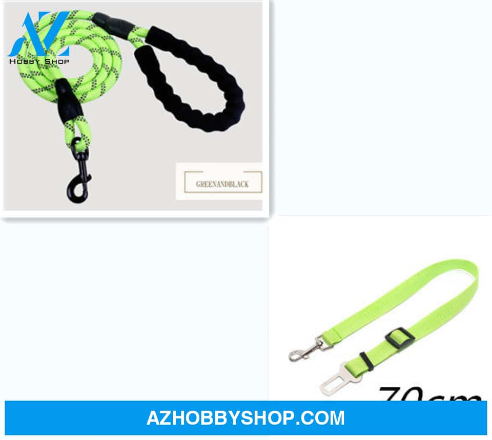 Reflective Dog Leash Nylon Pet Rope For Small Medium Large Dogs Walking Training Suppiles Greenset