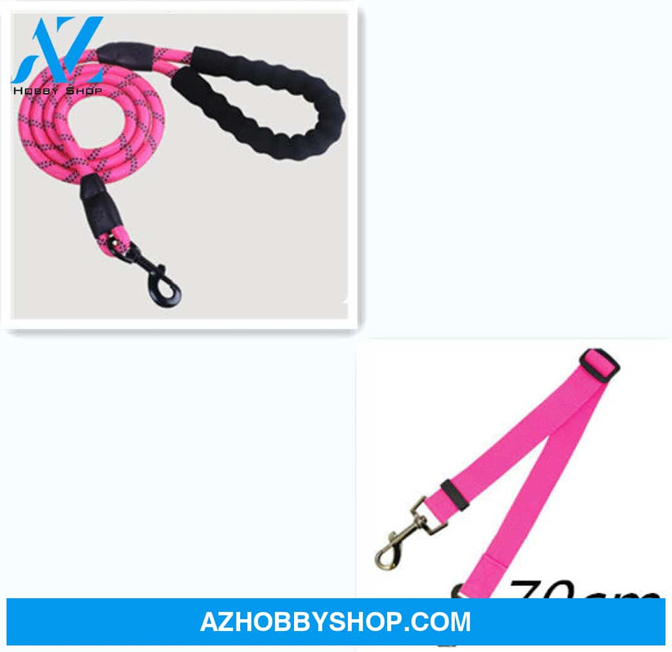 Reflective Dog Leash Nylon Pet Rope For Small Medium Large Dogs Walking Training Suppiles Pinkset