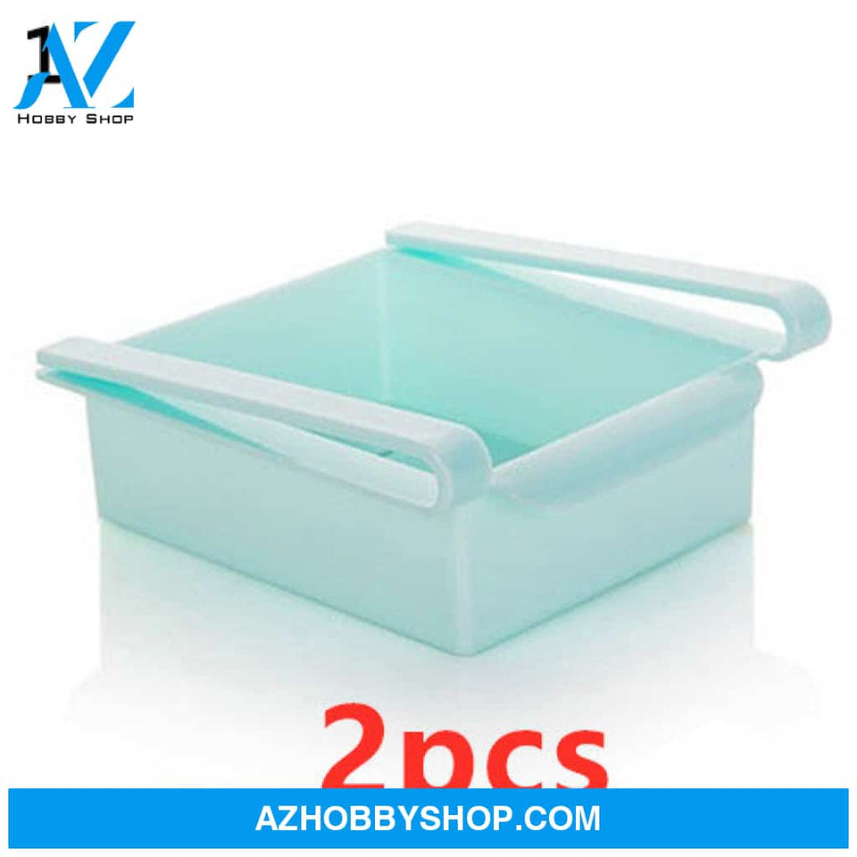 Refrigerator Storage Basket Stretchable Multifunction Kitchen Box 2Pcsblue1