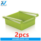 Refrigerator Storage Basket Stretchable Multifunction Kitchen Box 2Pcsgreen1