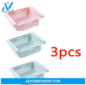 Refrigerator Storage Basket Stretchable Multifunction Kitchen Box 3Pcsset1