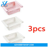 Refrigerator Storage Basket Stretchable Multifunction Kitchen Box 3Pcsset7