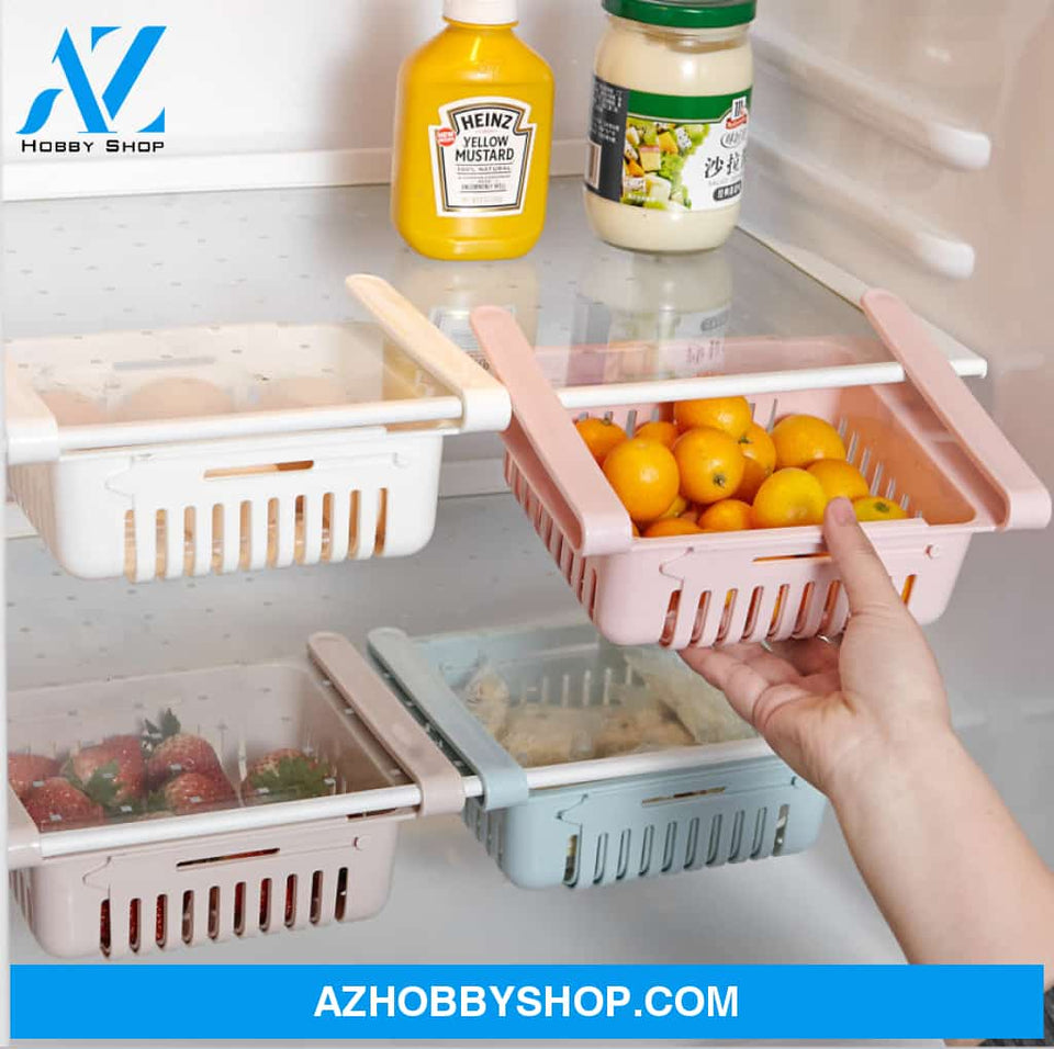 Refrigerator Storage Basket Stretchable Multifunction Kitchen Box 4Pcs